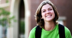 female college student smiling