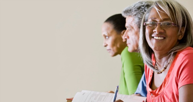 adult students in classroom