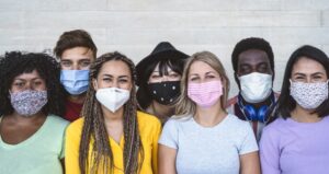 Students with masks form inclusive community