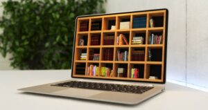 Laptop with online library