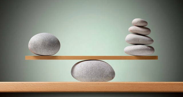 Balancing stones on each side balance one another out