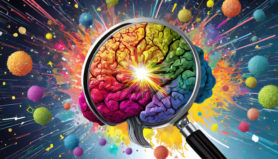 Firefly image: Colorful brain behind a magnifying glass