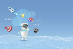 AI chatbot acts as assistant in higher education decision making and problem solving, generating smart solution. Artificial Intelligence robot technology . 3D vector.