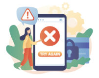 Technology error. No AI use. Smartphone app with cross checkmark.