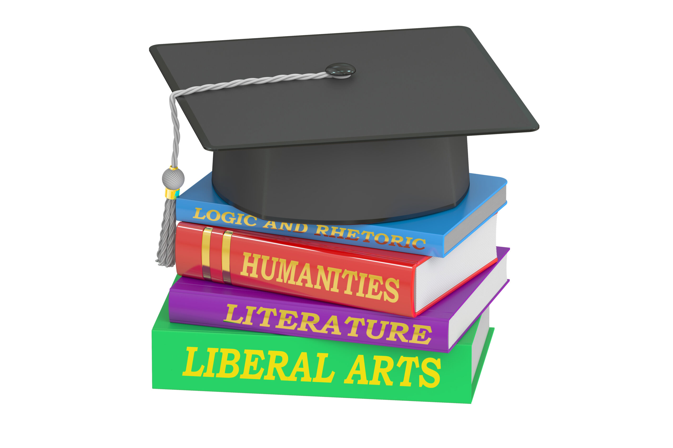 Liberal Arts Education, 3D rendering isolated on white background. Humanities education.