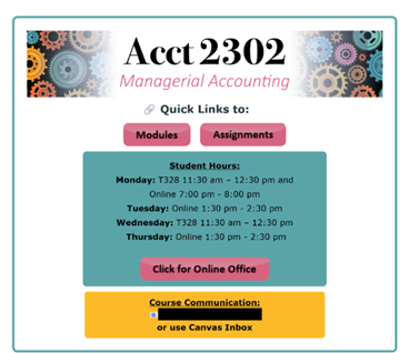 Managerial Accounting Canvas Page