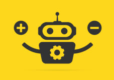 Advantages and Disadvantages of AI concept. Pros and Cons of Artificial Intelligence Technology. Vector illustration